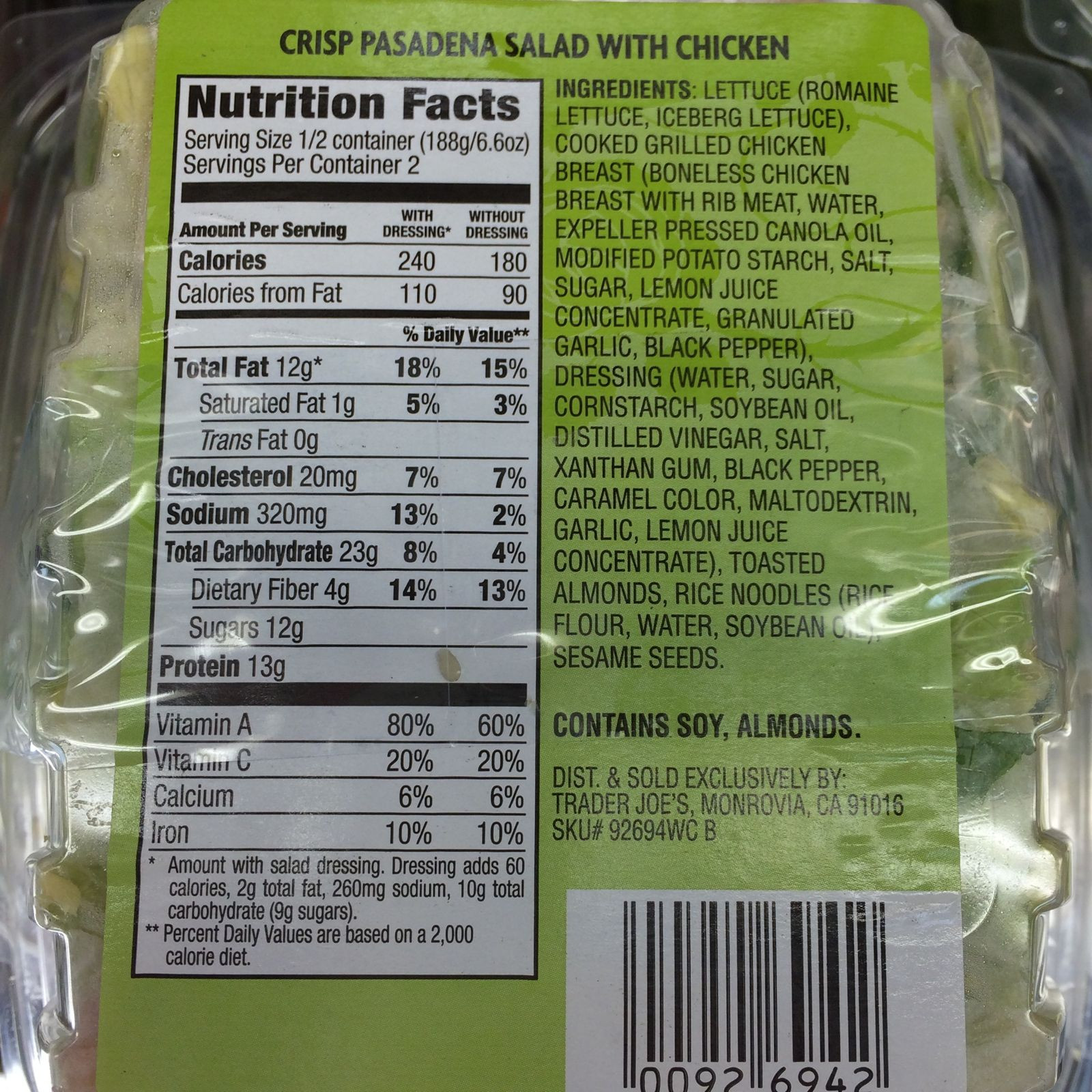 Chicken Salad Nutrition Facts
 Top 7 Trader Joes Salads