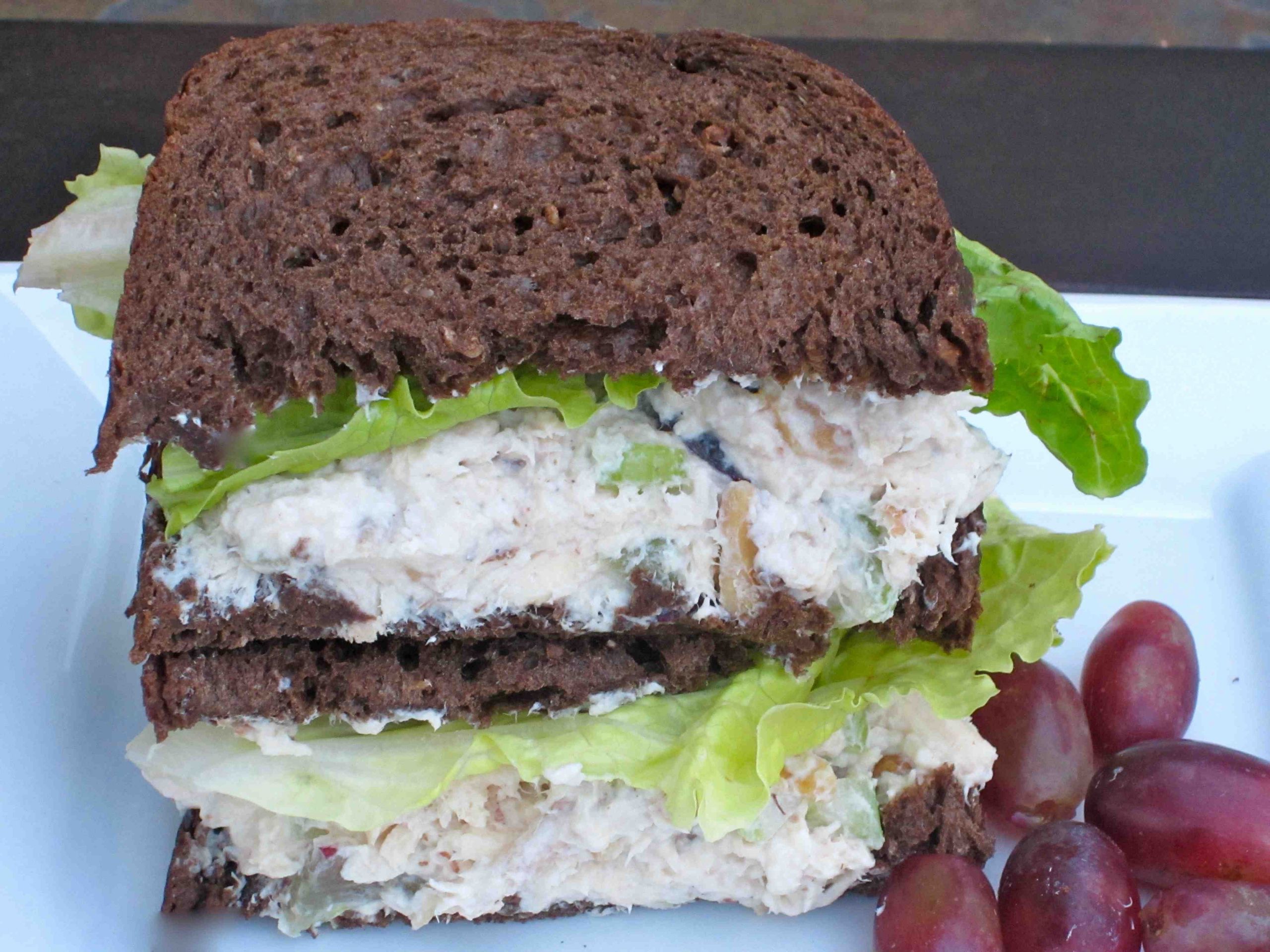 Chicken Salad Sandwich Recipe Grapes
 Chicken Salad Sandwich with Bok Choy Red Grapes and Walnuts