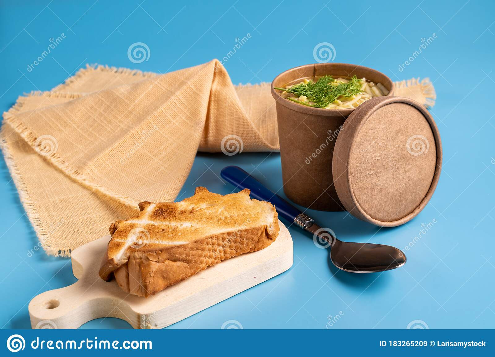 Chicken Soup Delivery
 Chicken Soup In Paper Disposable Cup For Take Away And