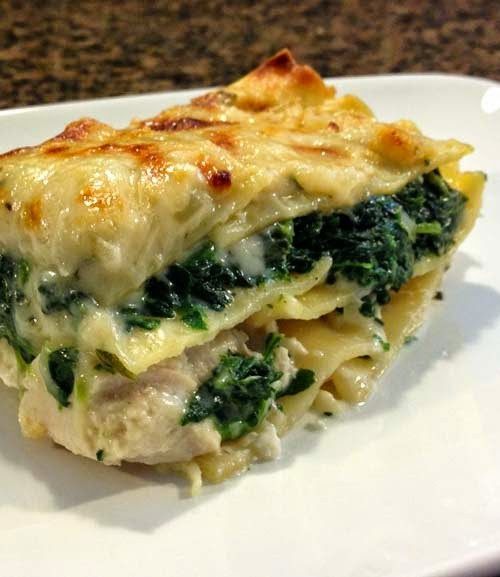 Chicken Spinach Lasagna
 Simple Recipe for Chicken and Spinach Lasagna in White