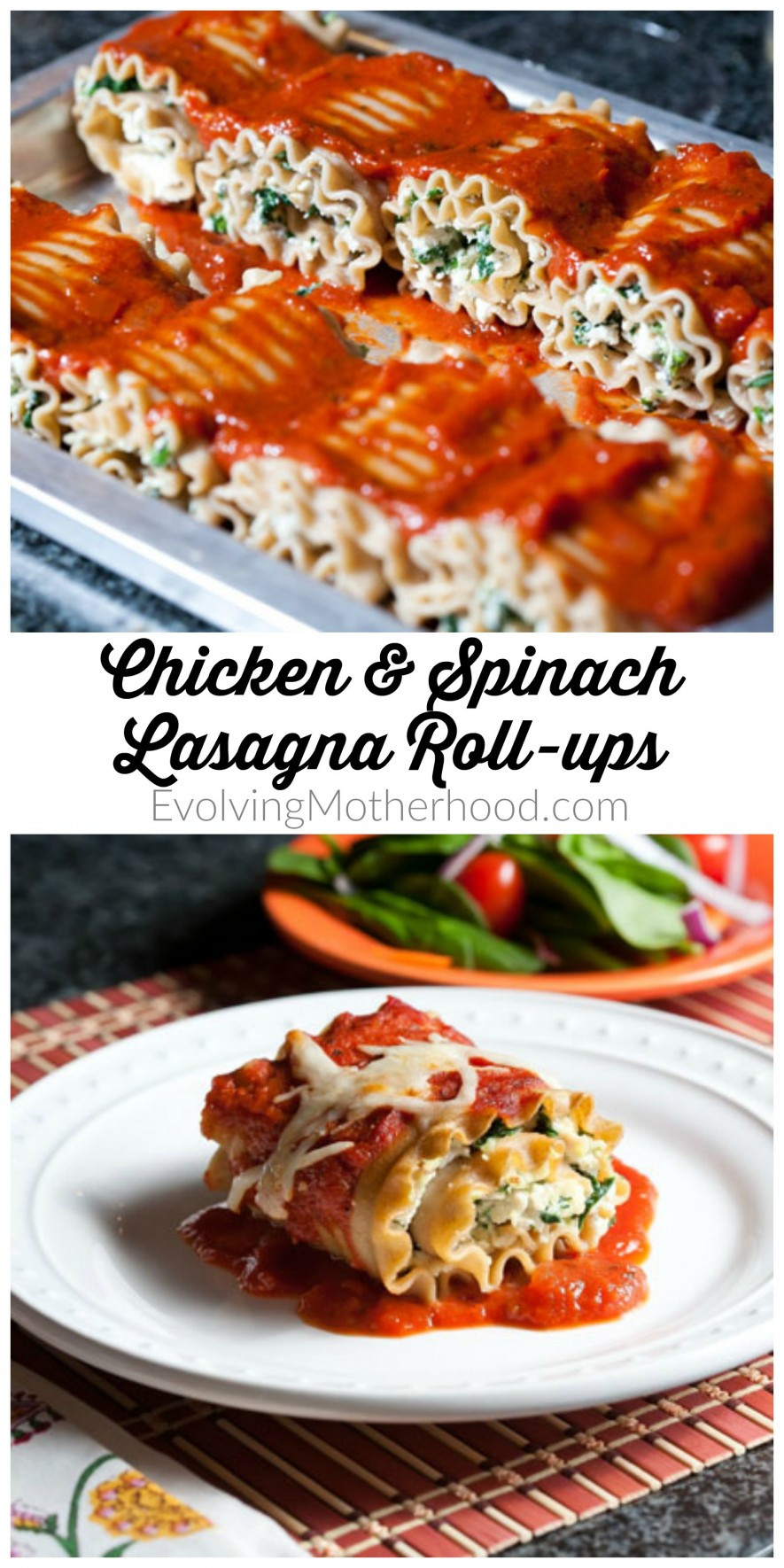 Chicken Spinach Lasagna
 Chicken and Spinach Lasagna Roll ups