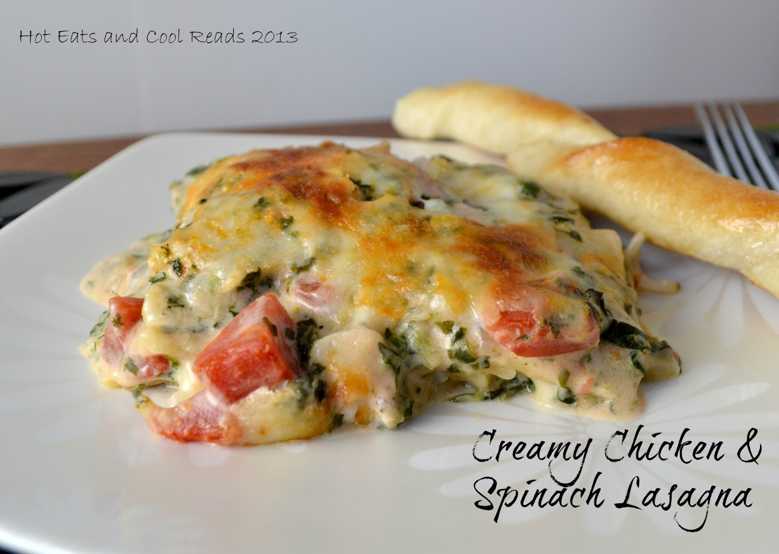 Chicken Spinach Lasagna
 Hot Eats and Cool Reads Creamy Chicken and Spinach