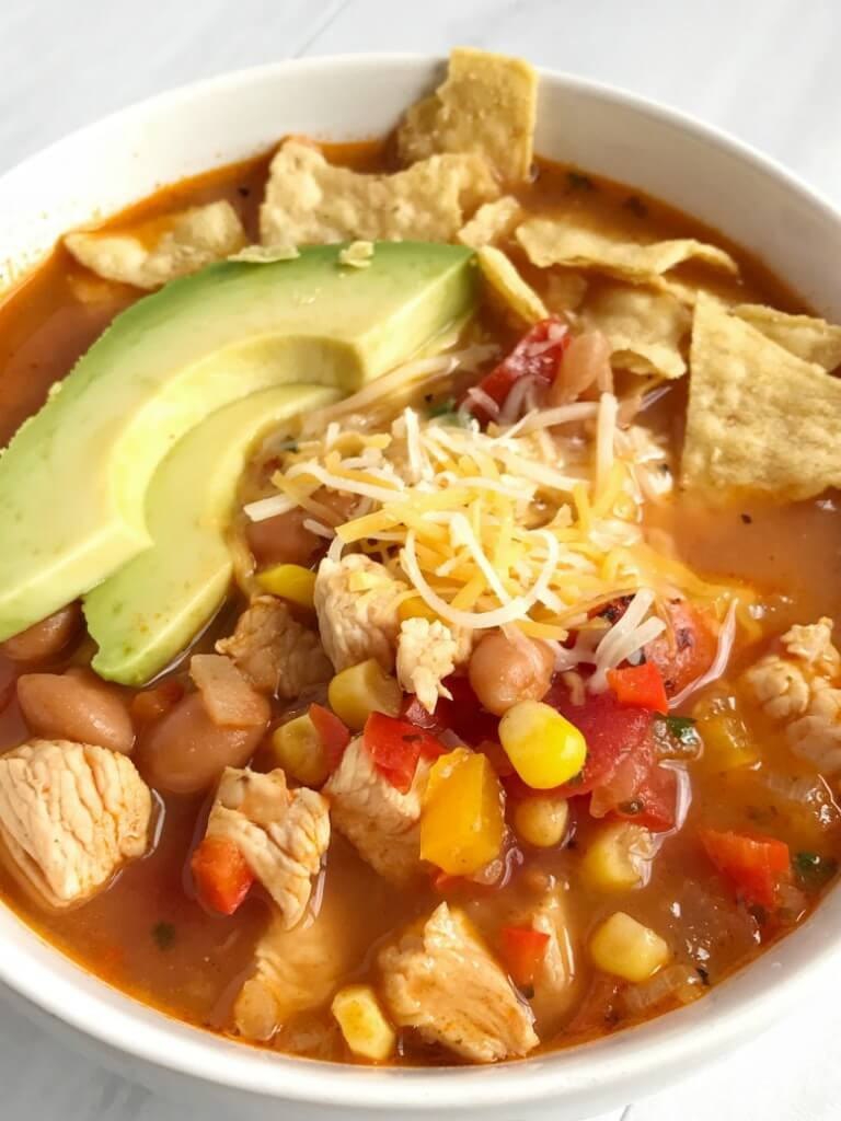 Chicken Taco Soup
 30 minutes one pot Skinny Chicken Taco Soup To her