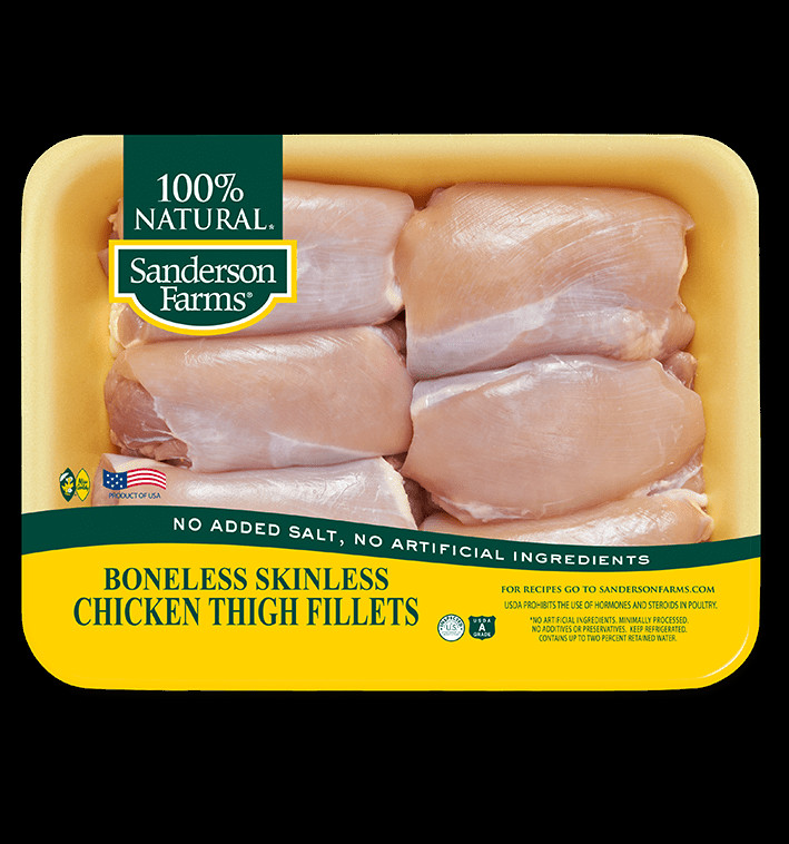 Chicken Thighs Calories
 Boneless Skinless Chicken Thigh Fillets Sanderson Farms