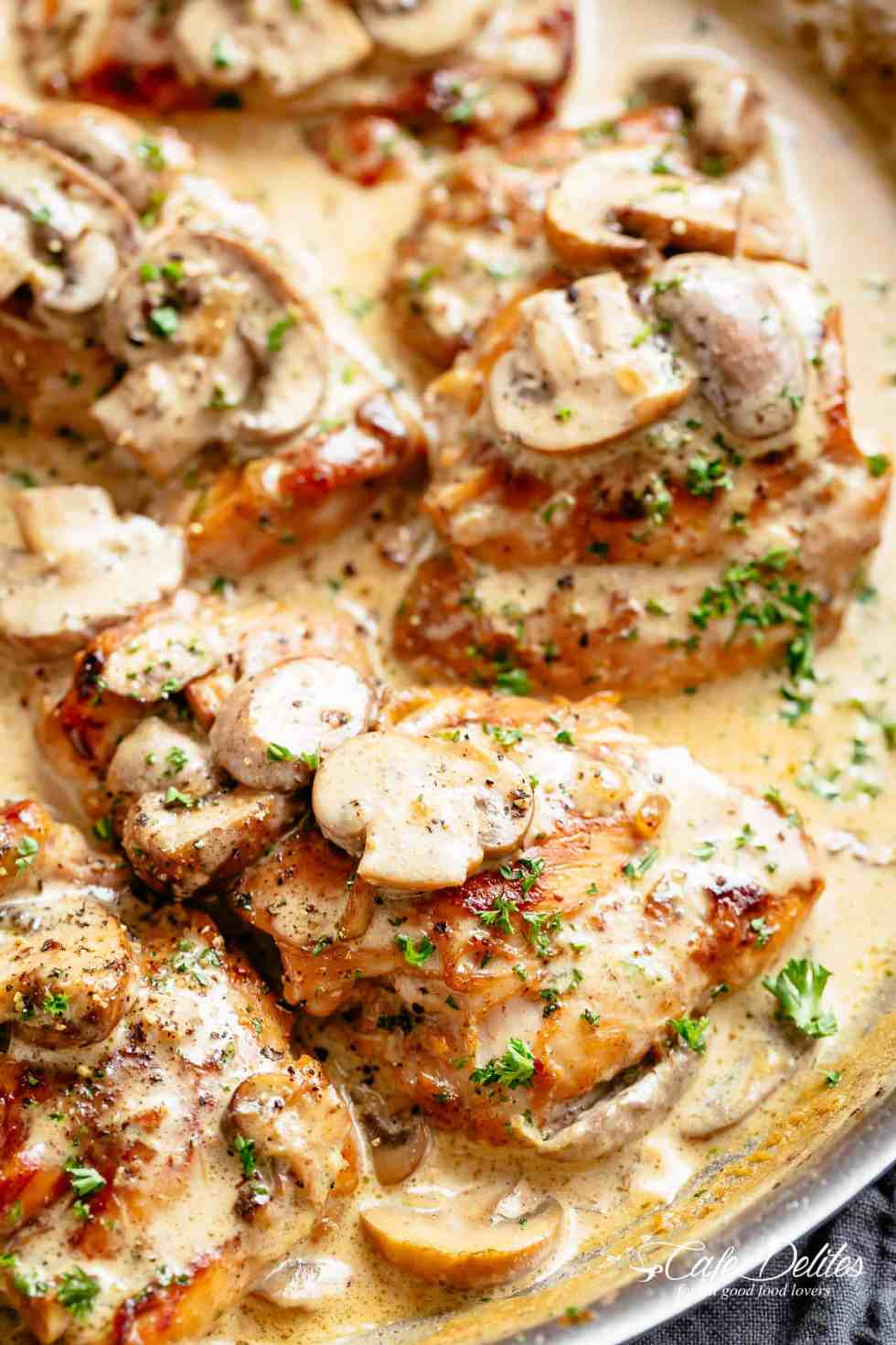 Chicken Thighs With Mushrooms
 Chicken Thighs With Creamy Mushroom Garlic Sauce