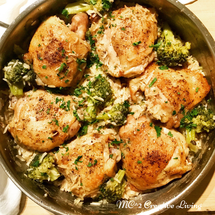 Chicken Thighs With Mushrooms
 Chicken Thighs with Creamy Mushroom and Broccoli Rice