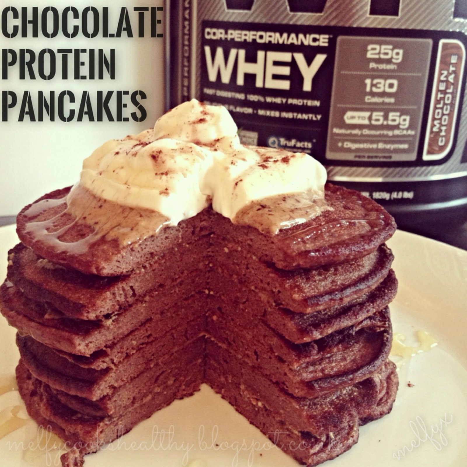 Chocolate Protein Pancakes
 Melfy Cooks Healthy Chocolate Protein Pancakes