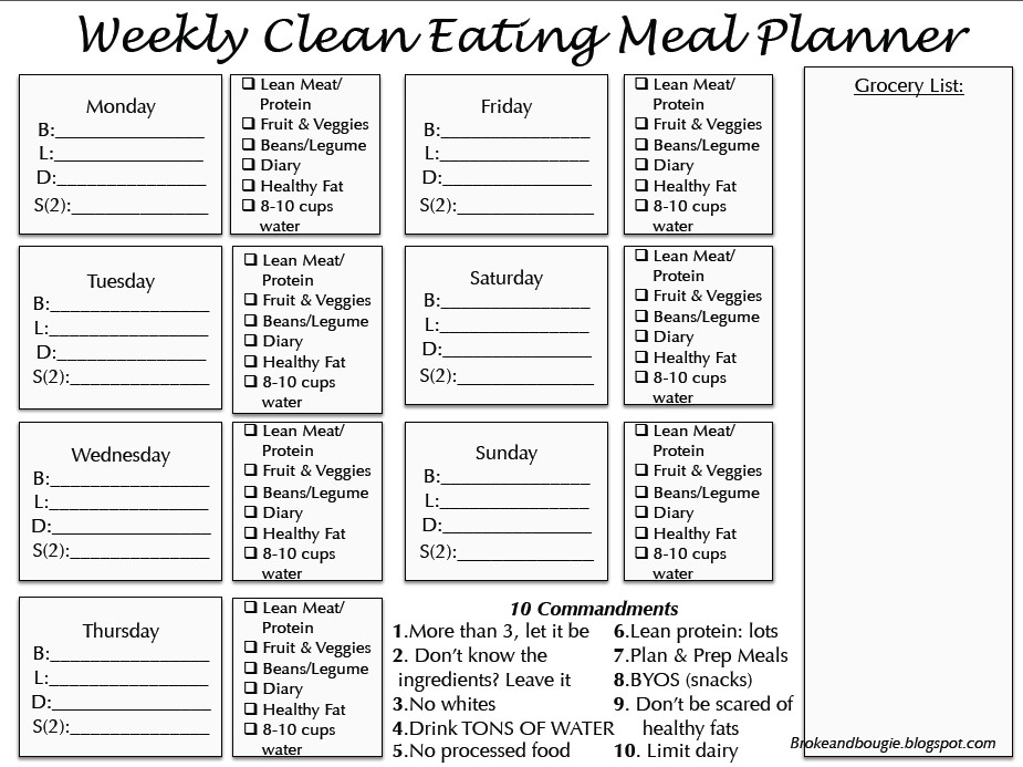 Clean Eating Food List Pdf
 Clean Eating MEAL PLAN PRINTABLE bonus clean eating