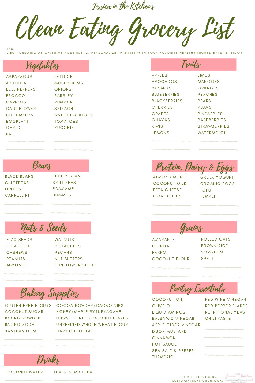 Clean Eating Food List Pdf
 11 Grocery List Examples PDF