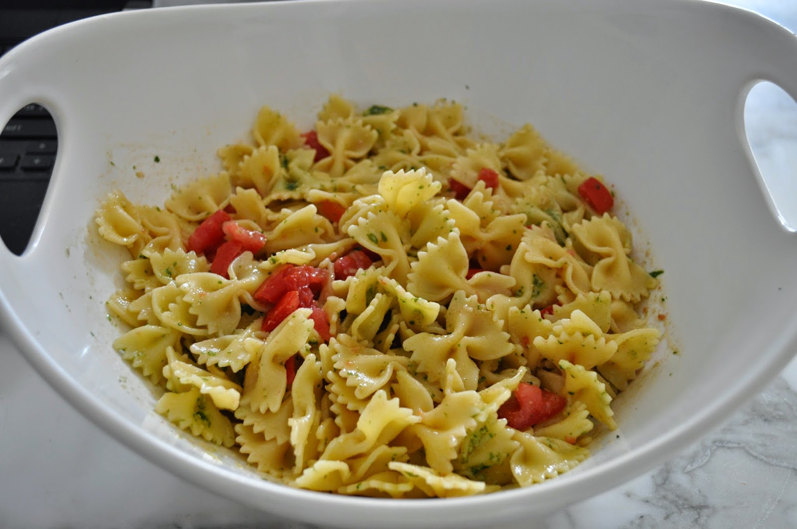 Cold Macaroni Salad With Cheese Cubes
 Cooking with Manuela Pasta Salad with Fresh Tomatoes