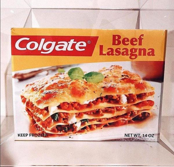 Colgate Beef Lasagna
 Colgate Lasagna and other bonkers products probably best