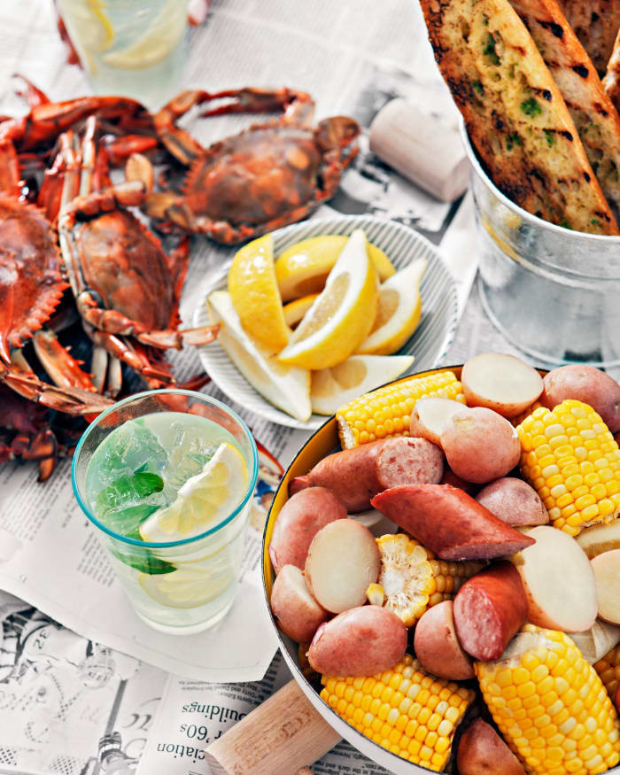 Crab Boil Side Dishes
 Maryland Blue Crab Boil with Beer & Old Bay Rachael Ray