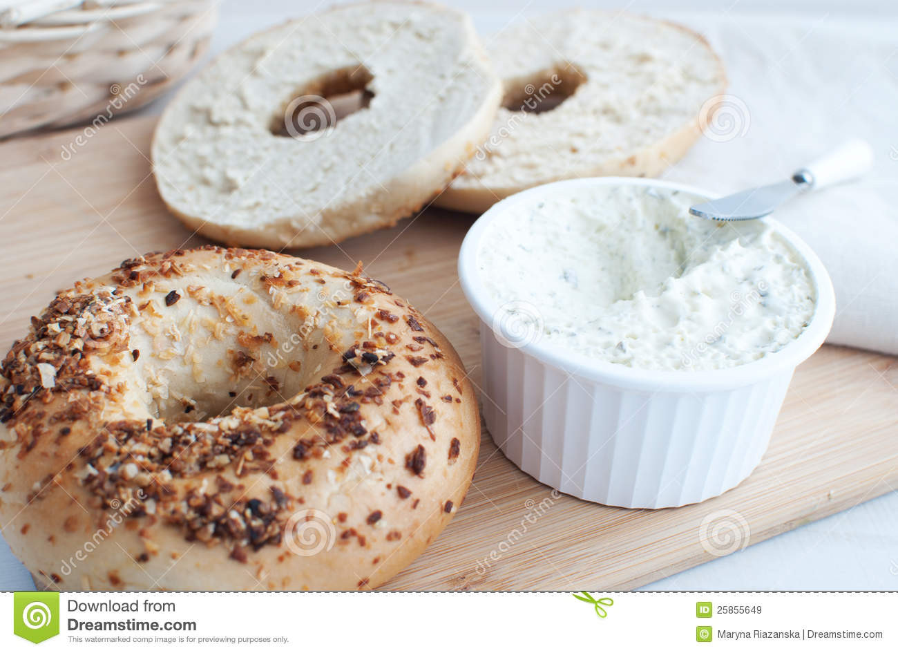 Cream Cheese Spread For Bagels
 Cream Cheese Spread For Bagels Royalty Free Stock