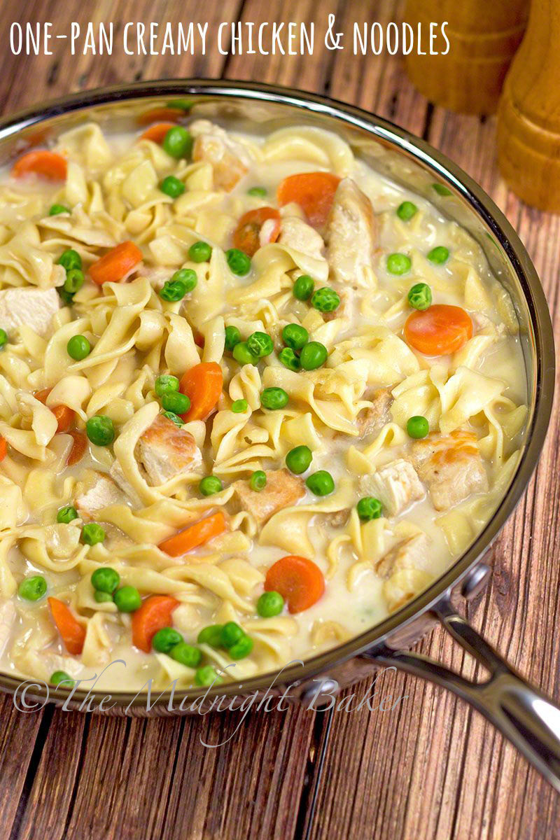 Creamy Egg Noodles
 Creamy Chicken with Noodles The Midnight Baker