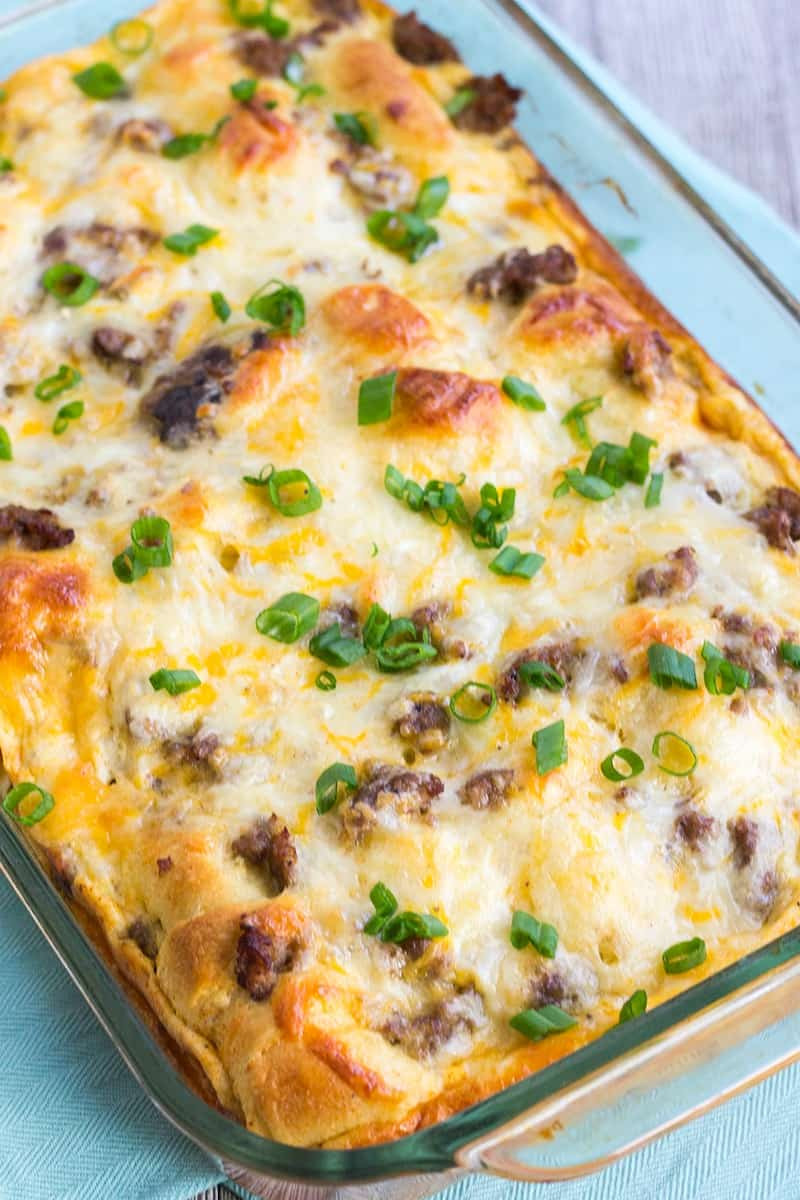Crescent Roll Recipes Breakfast
 Cheesy Sausage Crescent Roll Breakfast Casserole • Bread