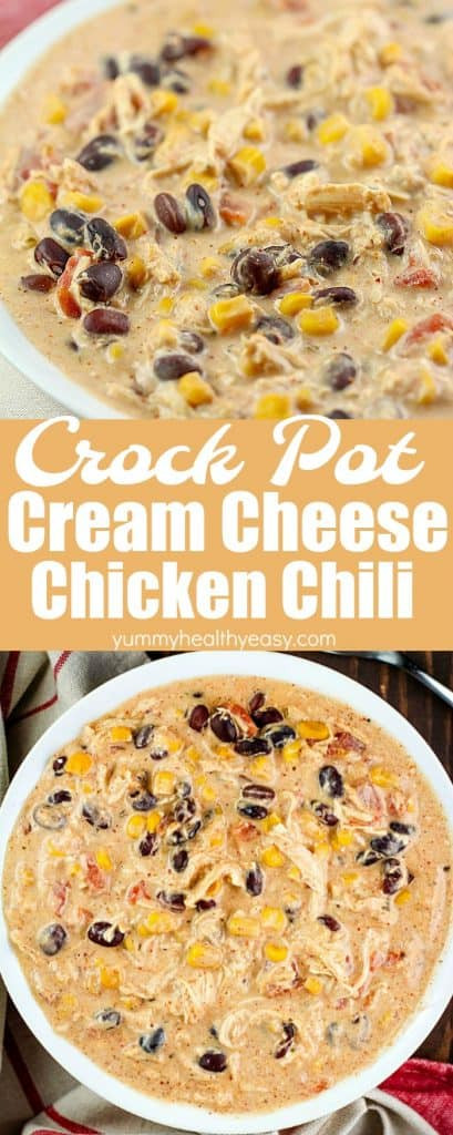 Crock Pot Chicken Chili
 Easy Crock Pot Cream Cheese Chicken Chili Yummy Healthy Easy