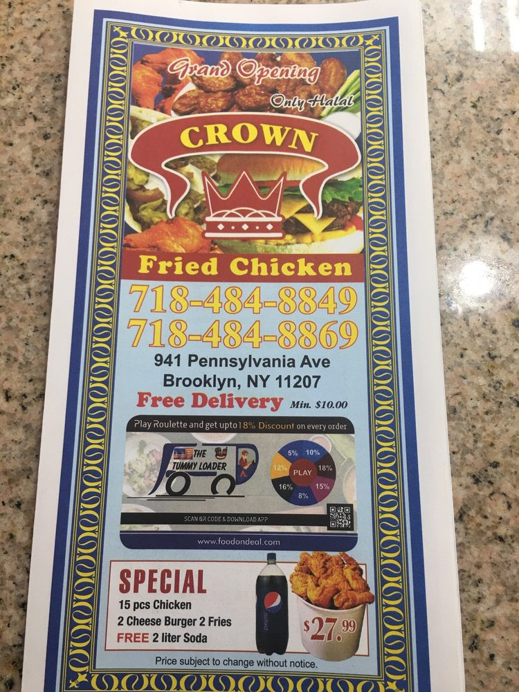 Crown Fried Chicken Menu
 Crown Fried Chicken Order Food line 119 s