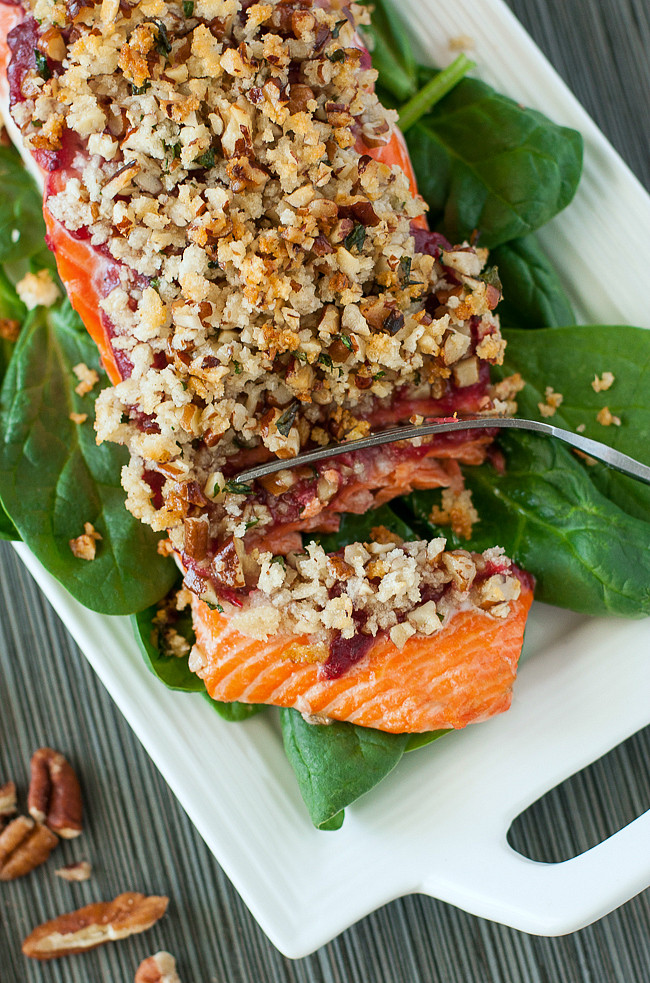 Crusted Fish Recipes
 Cranberry Pecan Crusted Salmon