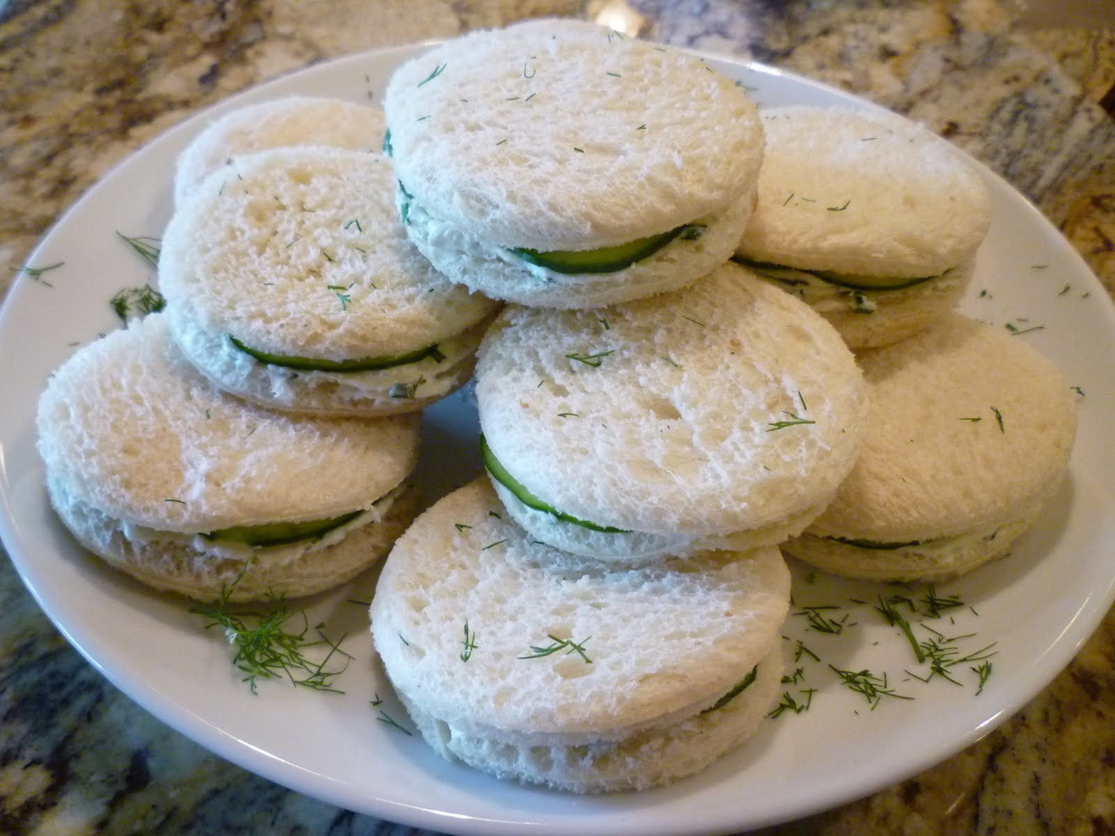 Cucumber Cream Cheese Sandwiches
 The Chef In My Head Chive Cream Cheese and Cucumber Tea