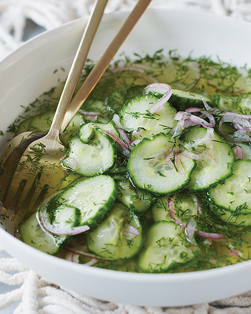 Cucumber Red Onion Salad
 Genevieve Gorder’s Norwegian Cucumber & Red ion Salad