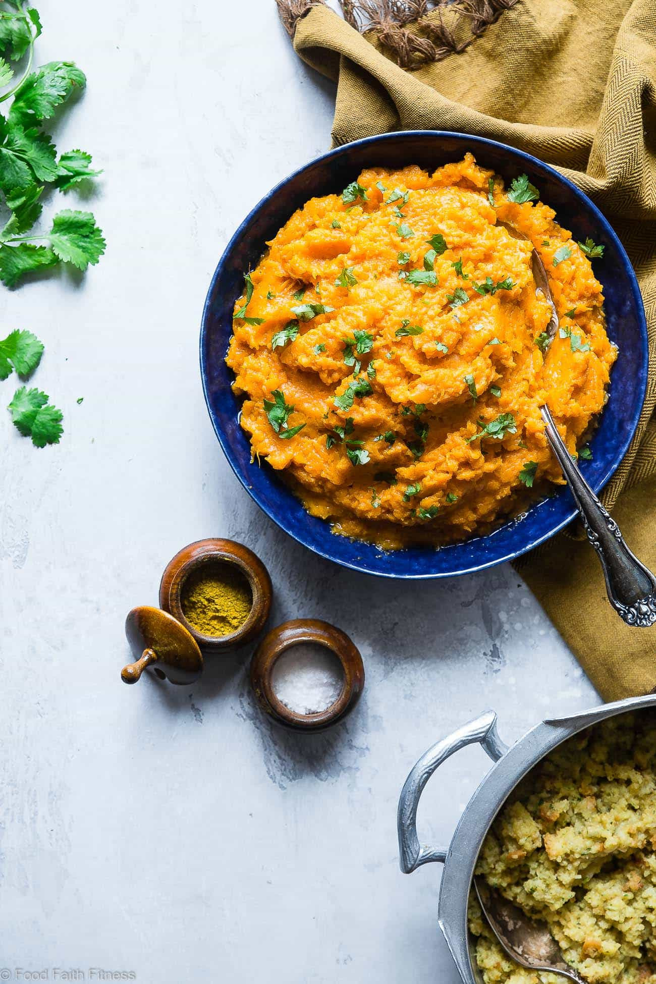 Dairy Free Mashed Sweet Potatoes
 Curried Savory Vegan Healthy Mashed Sweet Potatoes
