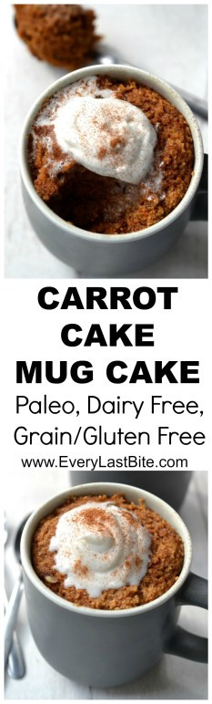 Dairy Free Mug Cake
 Carrot Cake Mug Cake Paleo Grain Gluten Free