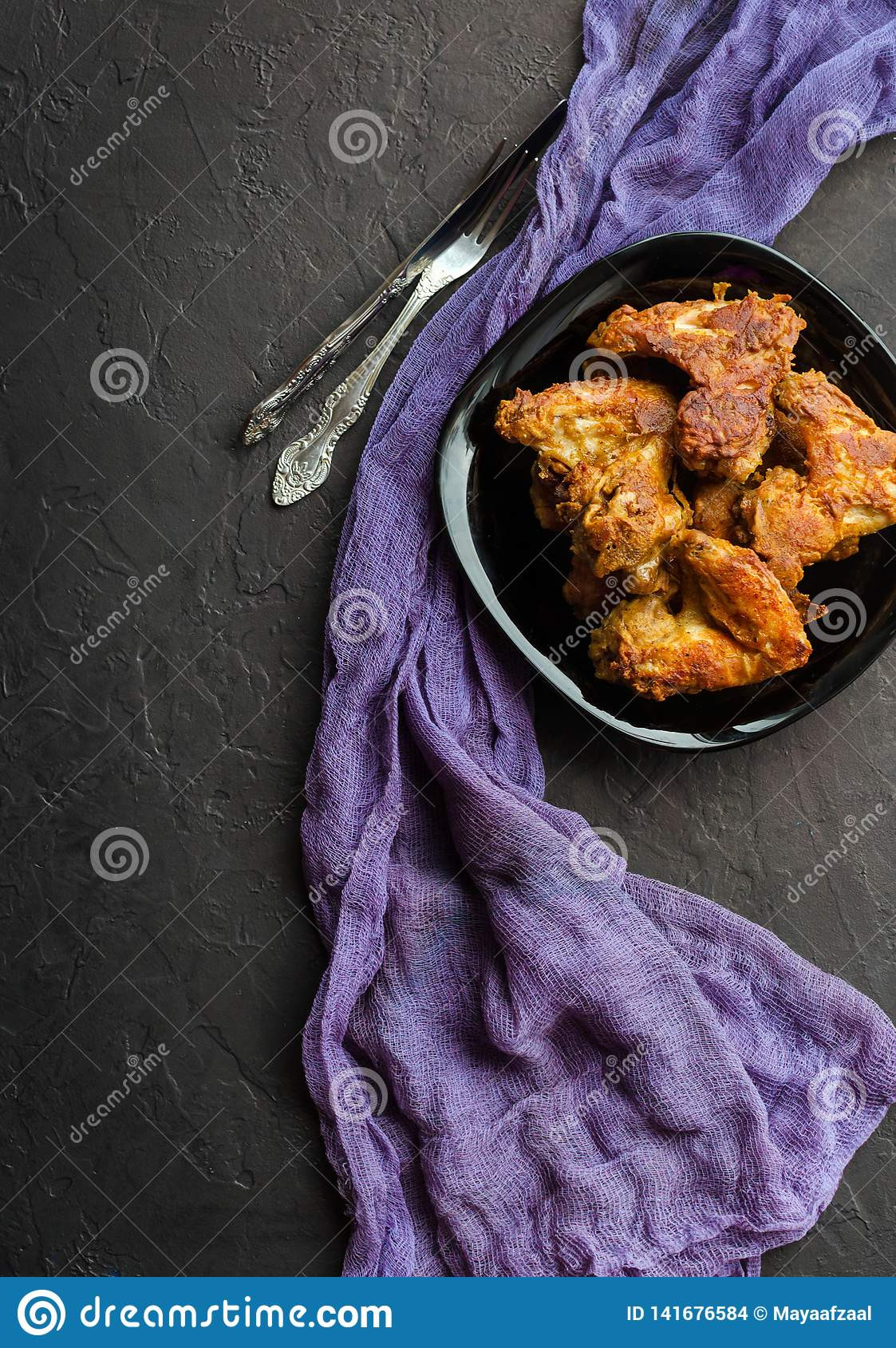 Deep Fried Breaded Chicken
 Spicy Deep Fried Breaded Chicken Wings Dark Stone