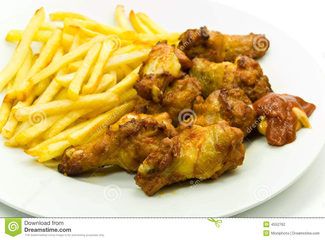 Deep Fried Chicken Legs Time
 Chicken Legs With French Deep Fried potato And Stock