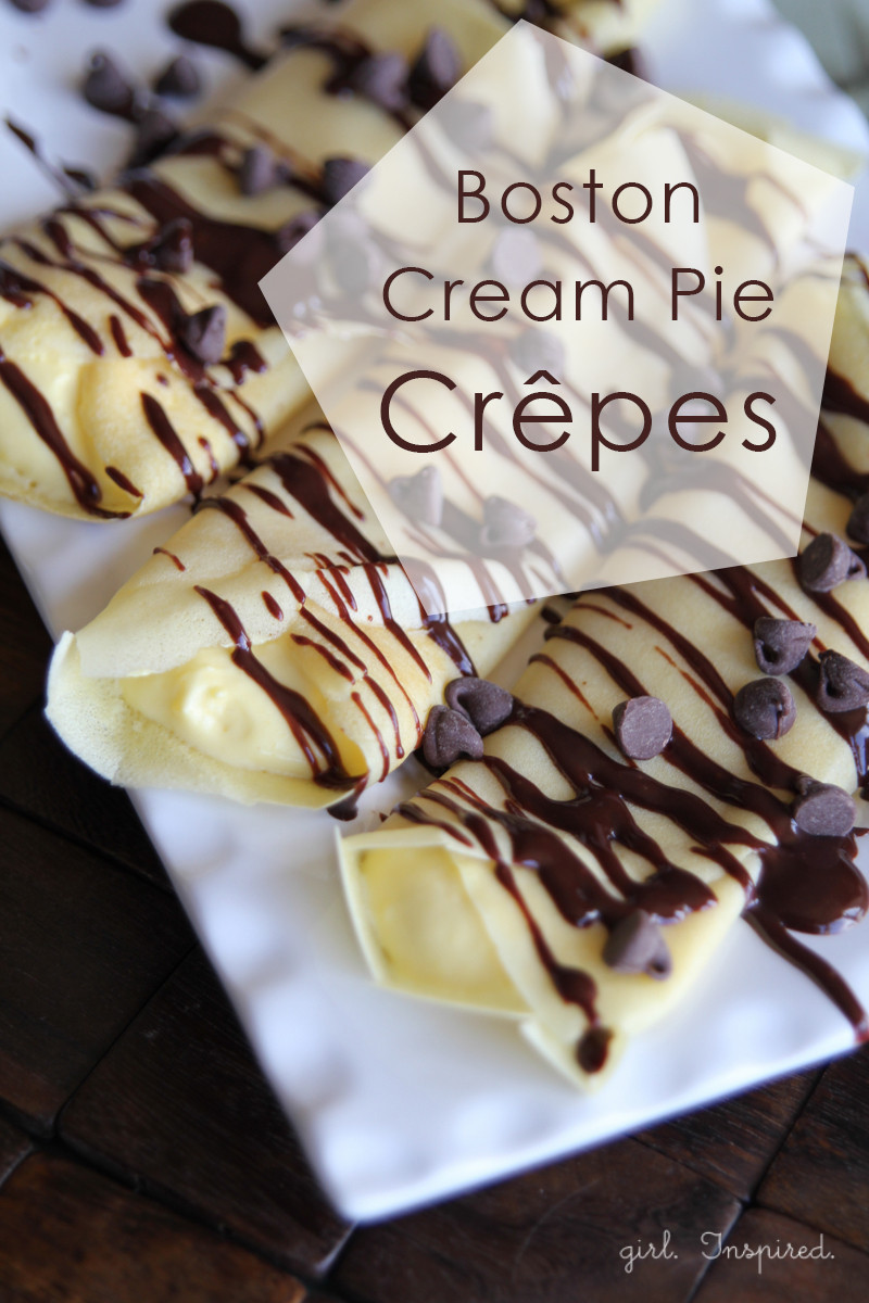 Dessert Crepe Recipe
 Boston Cream Pie Dessert Crepes girl Inspired
