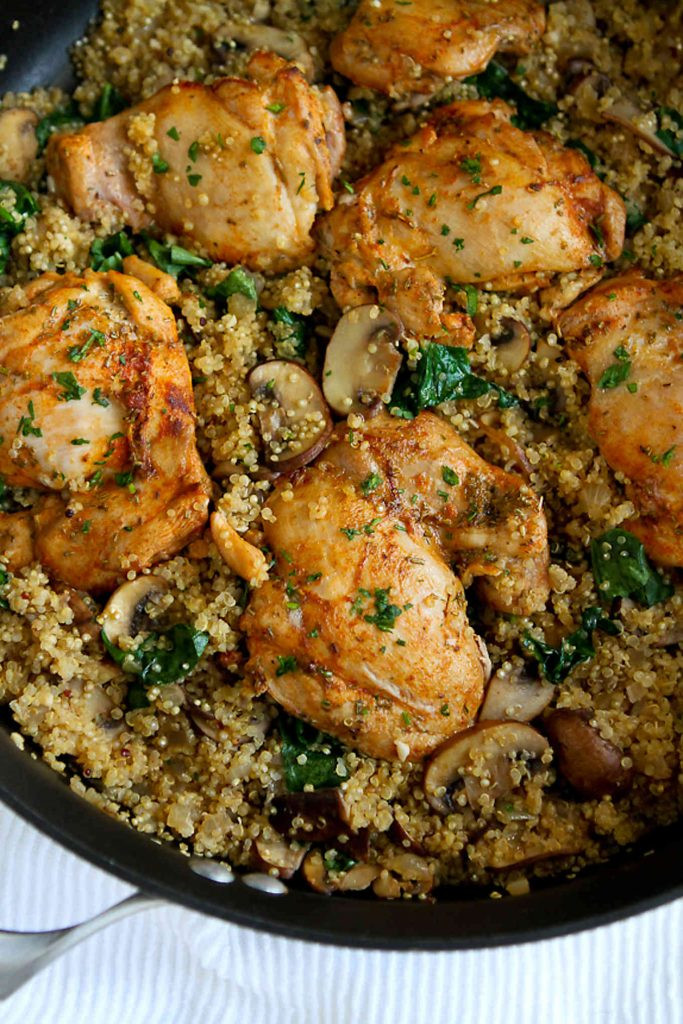 Dinner For One Recipes
 e Pot Chicken Quinoa Mushrooms & Spinach Easy Dinner