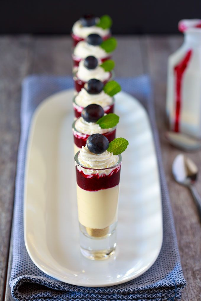Dinner Party Desserts
 Blueberry Cheesecake Shooters Recipe