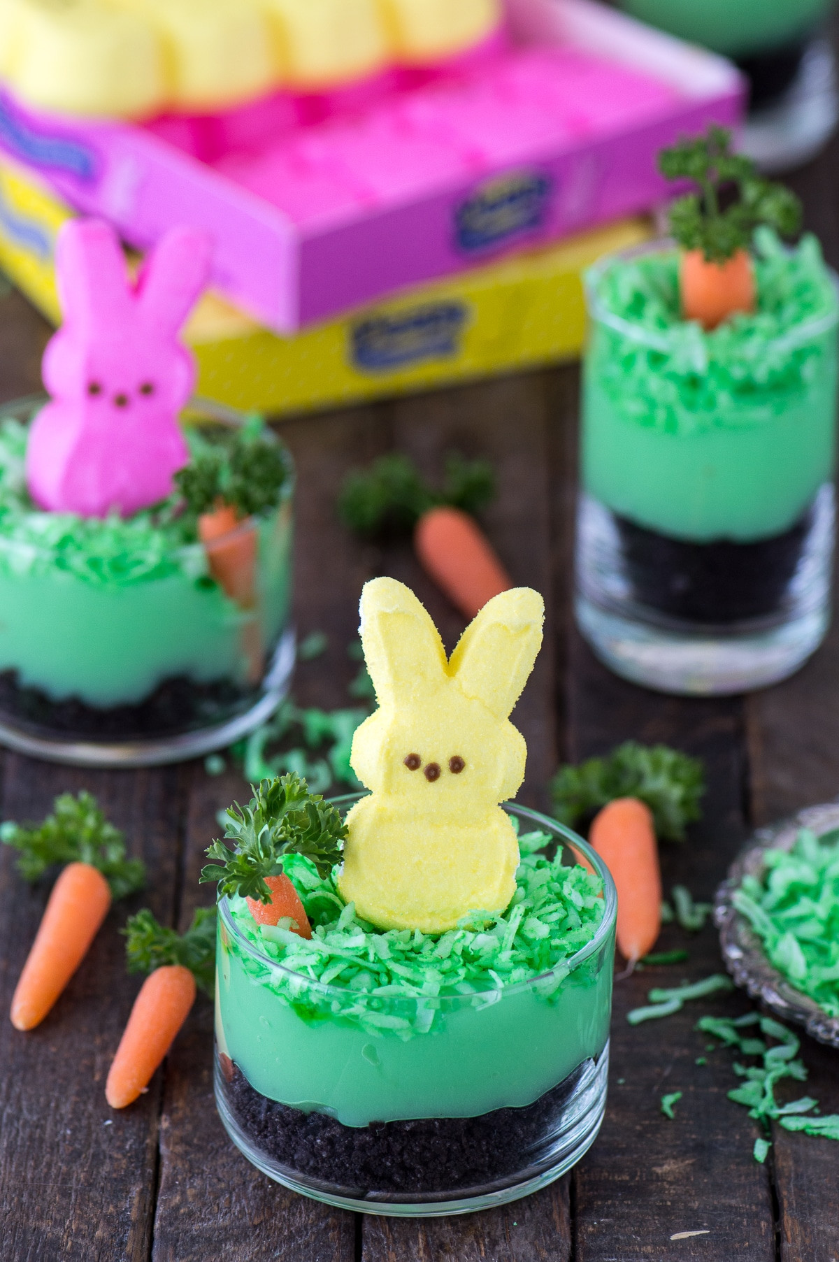 Easter Desserts With Peeps
 Peeps Bunny Pudding Cups