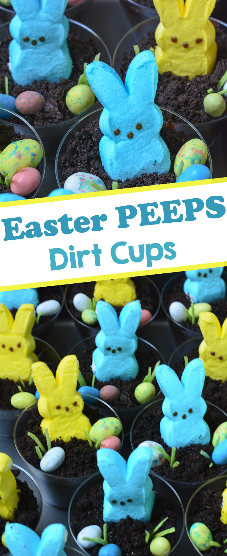 Easter Desserts With Peeps
 PEEPS Easter Bunny Dirt Cups