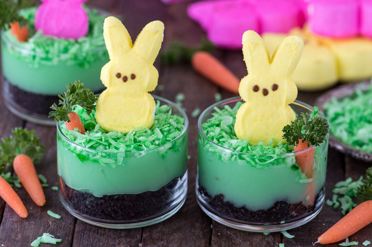 Easter Desserts With Peeps
 Peeps Bunny Pudding Cups