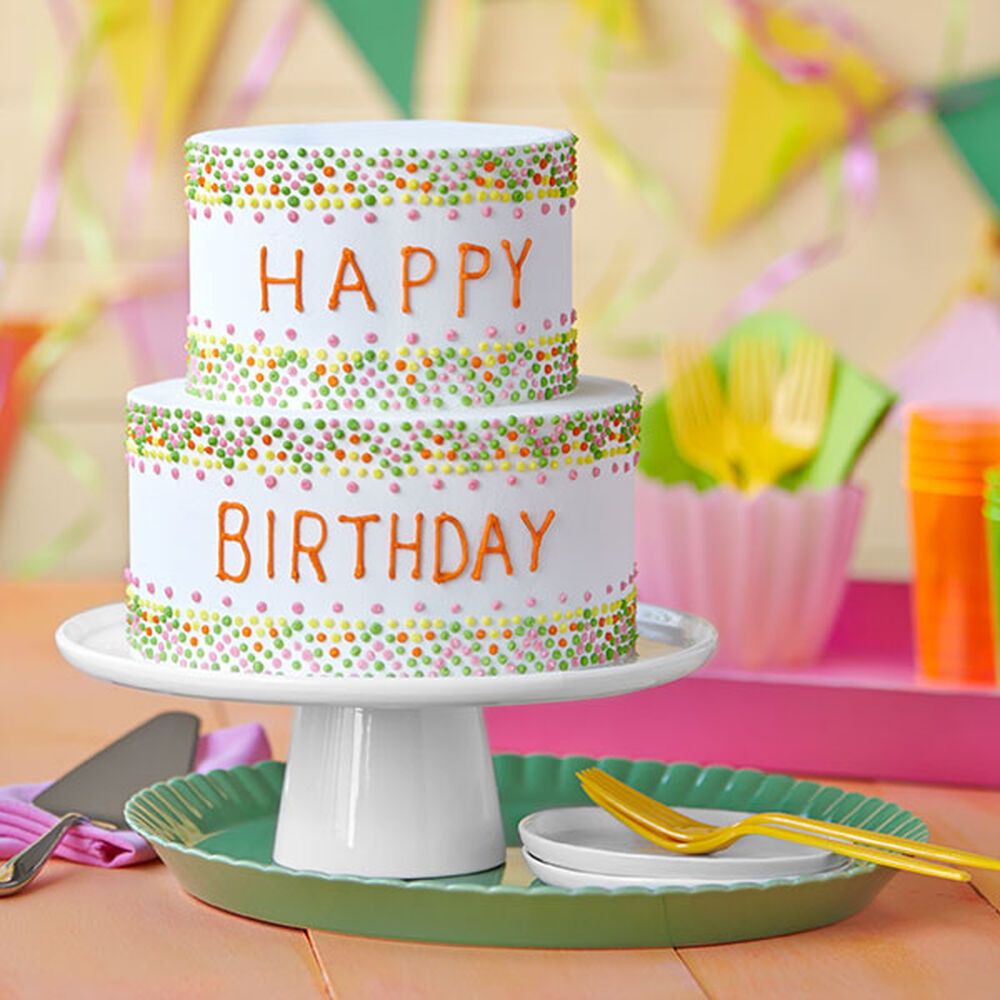 Easy Birthday Desserts
 Easy Birthday Cake with Colorful Polka Dots