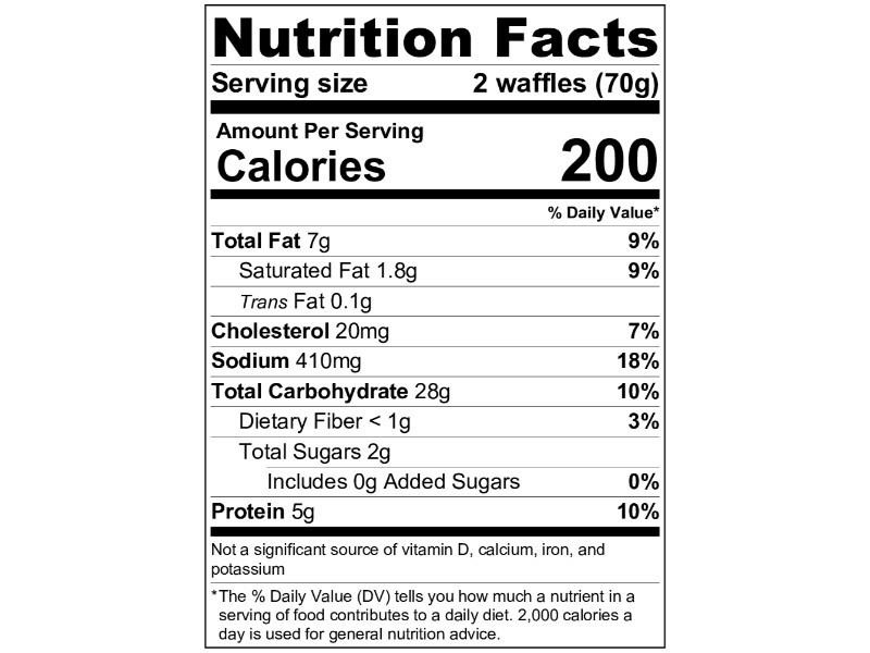 Eggo Waffles Calories
 35 Eggo Waffles Nutrition Facts Label Labels Database 2020