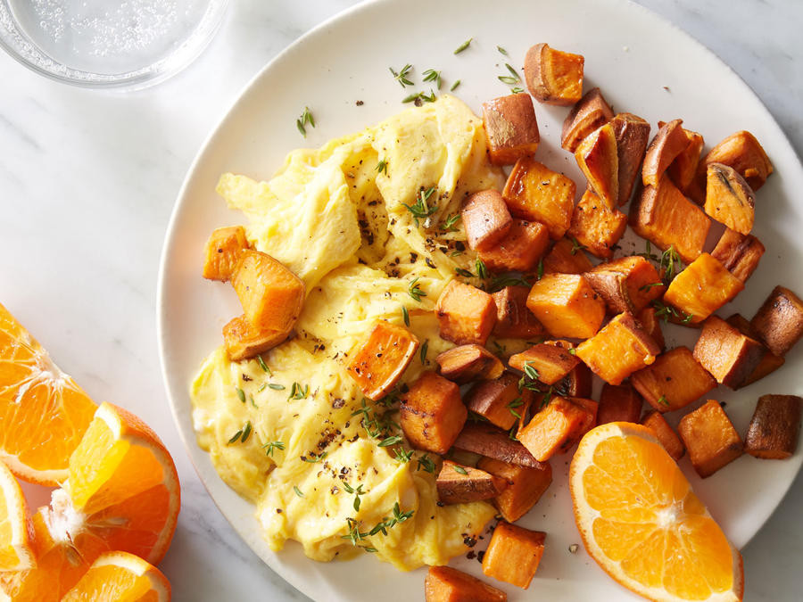 Eggs And Potato Breakfast
 Sweet Potato Home Fries with Eggs Recipe Cooking Light