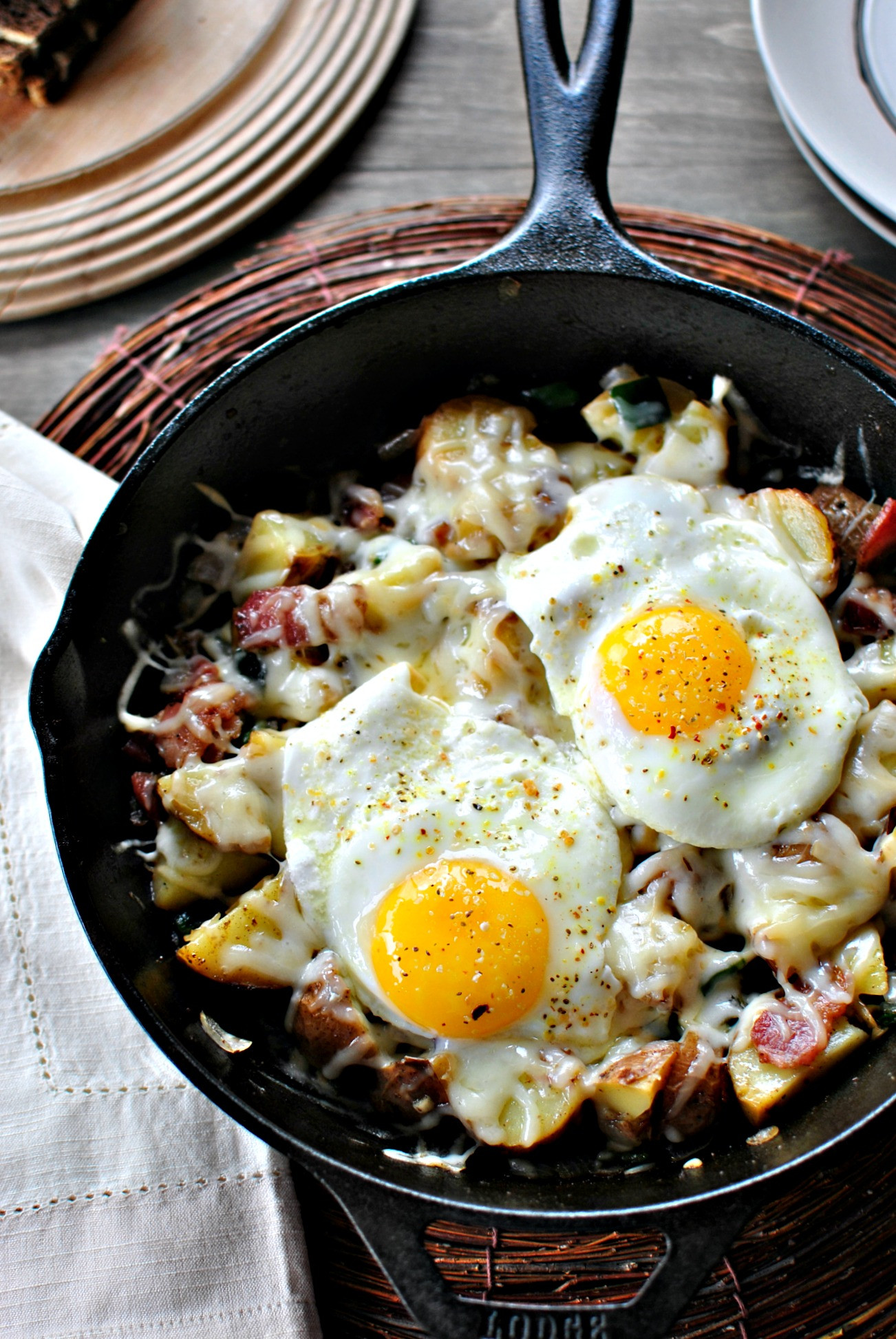 Eggs And Potato Breakfast
 Bacon Potato Poblano Breakfast Skillet Simply Scratch