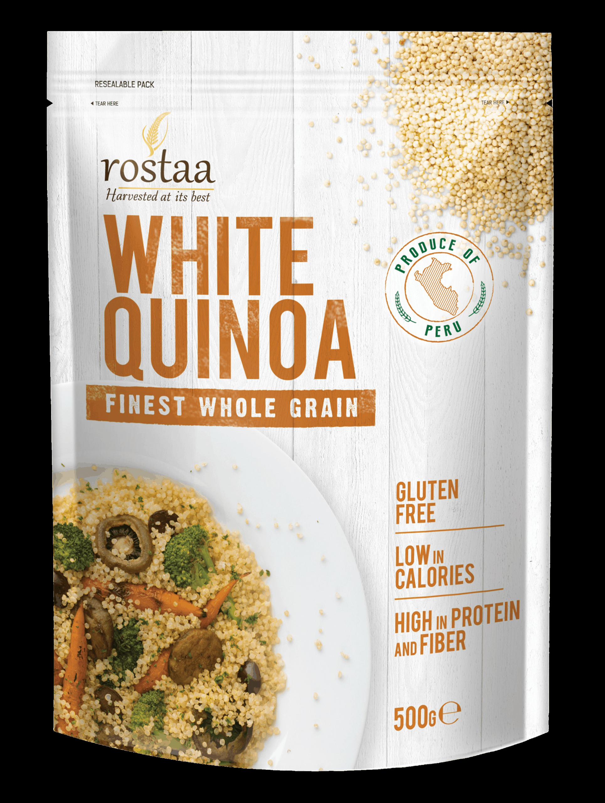 Fiber In Quinoa
 Rostaa White Quinoa 500g Gluten Free