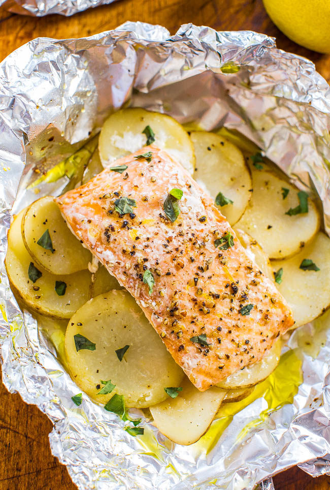 Fish In Foil Packets Recipes
 Potato & Salmon Foil Packets Easiest Baked Salmon