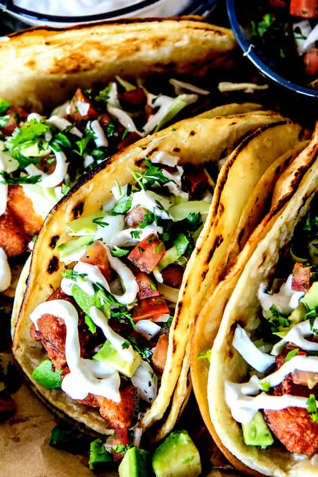 Fish Taco Sauce Recipes
 BEST Crispy Baja Fish Tacos with Pico de Gallo & White
