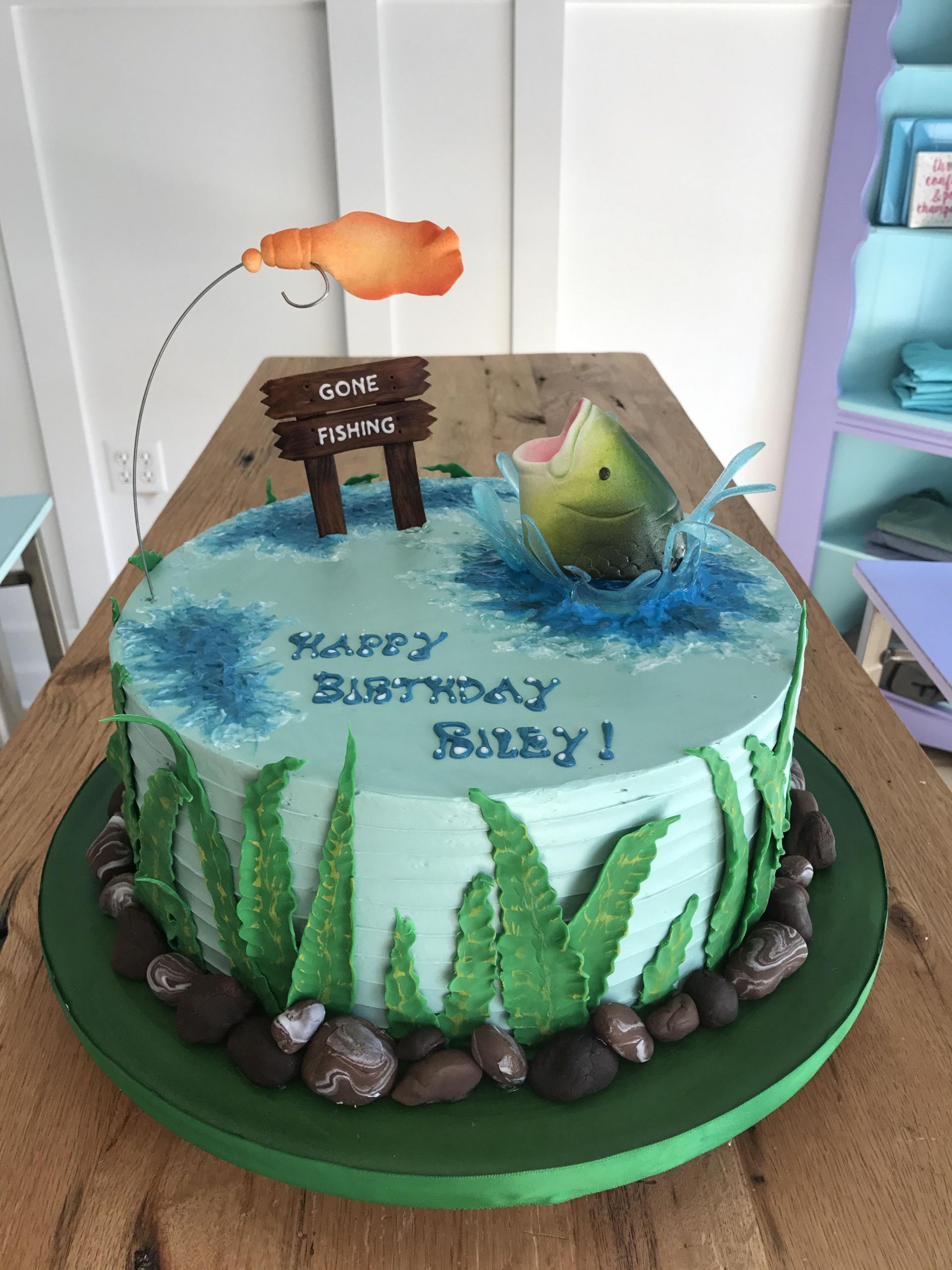Fishing Birthday Cake Ideas
 "Gone Fishing" birthday cake