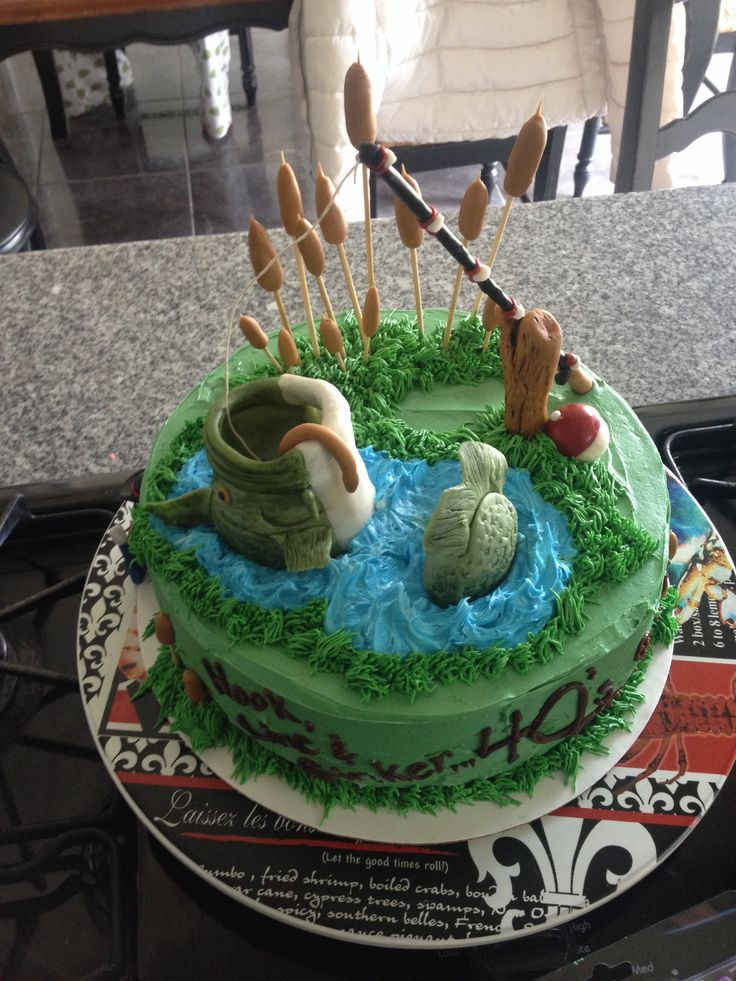Fishing Birthday Cake Ideas
 Bass Fish Birthday cake Kasen s cakes