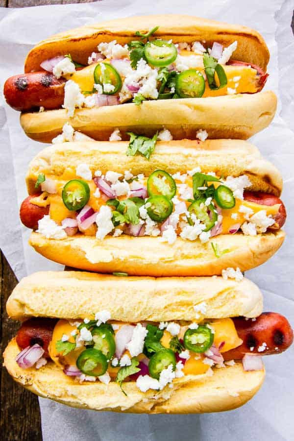 Franks Gourmet Hot Dogs
 Cheesy Mexican Gourmet Hot Dogs • The Wicked Noodle