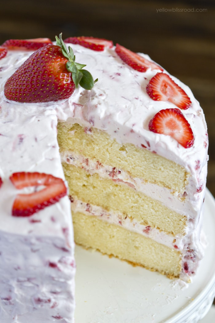 Fresh Strawberry Cake
 Fresh Strawberry Cake Recipe with Strawberry Whipped Cream
