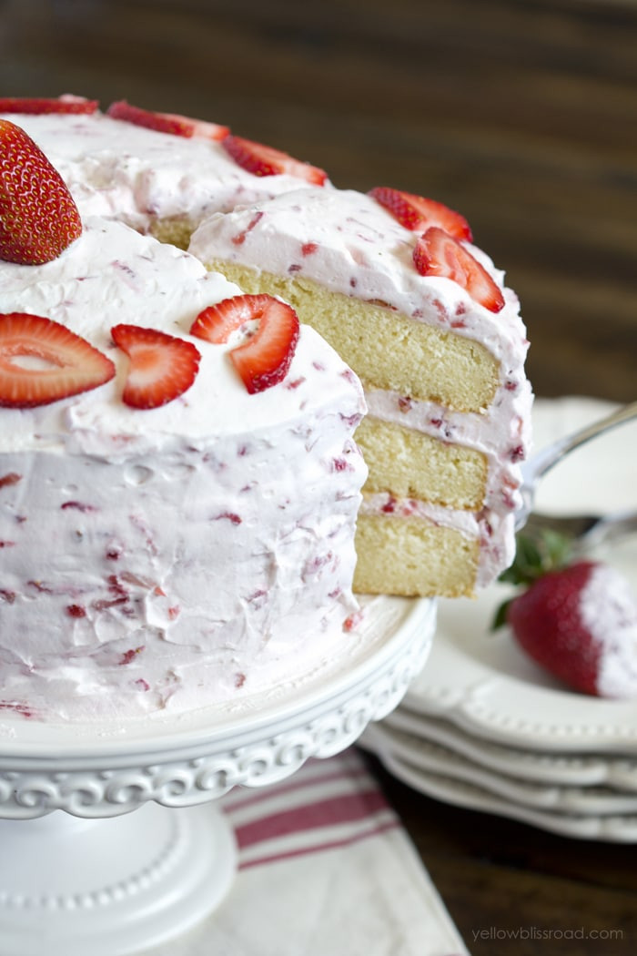 Fresh Strawberry Cake
 Fresh Strawberry Cake Recipe with Strawberry Whipped Cream