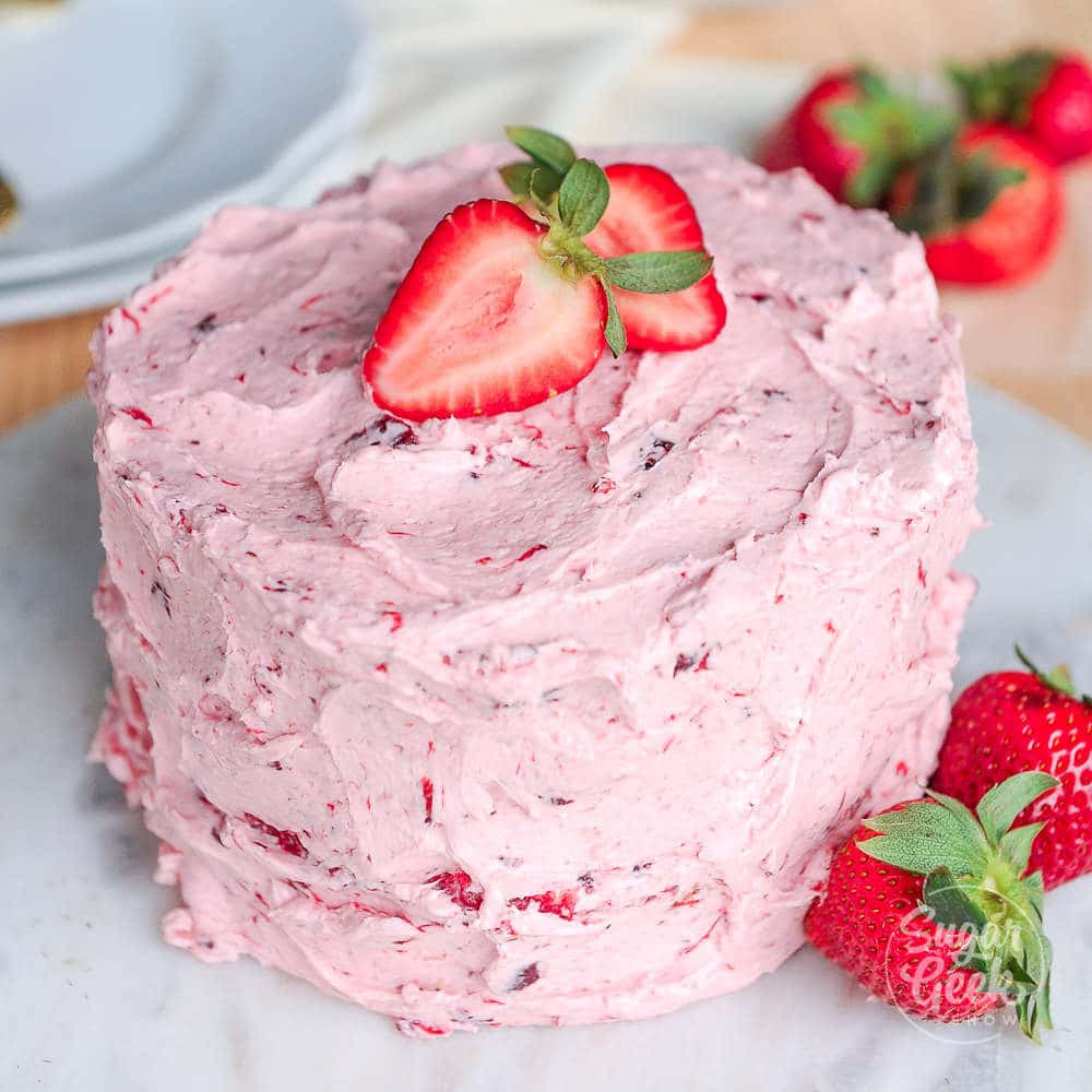 Fresh Strawberry Cake
 Fresh Strawberry Cake With Strawberry Buttercream