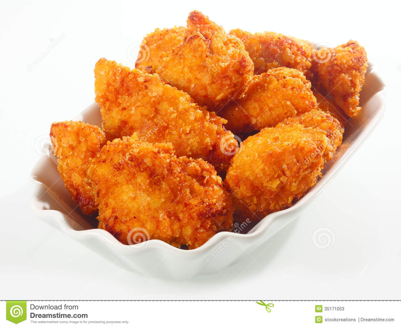 Fried Chicken Nuggets
 Golden Crisp Fried Chicken Nug s Stock Image Image of