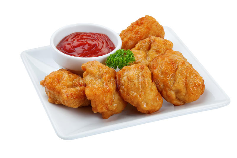 Fried Chicken Nuggets
 Fried Chicken Nug s Isolated White Background Stock