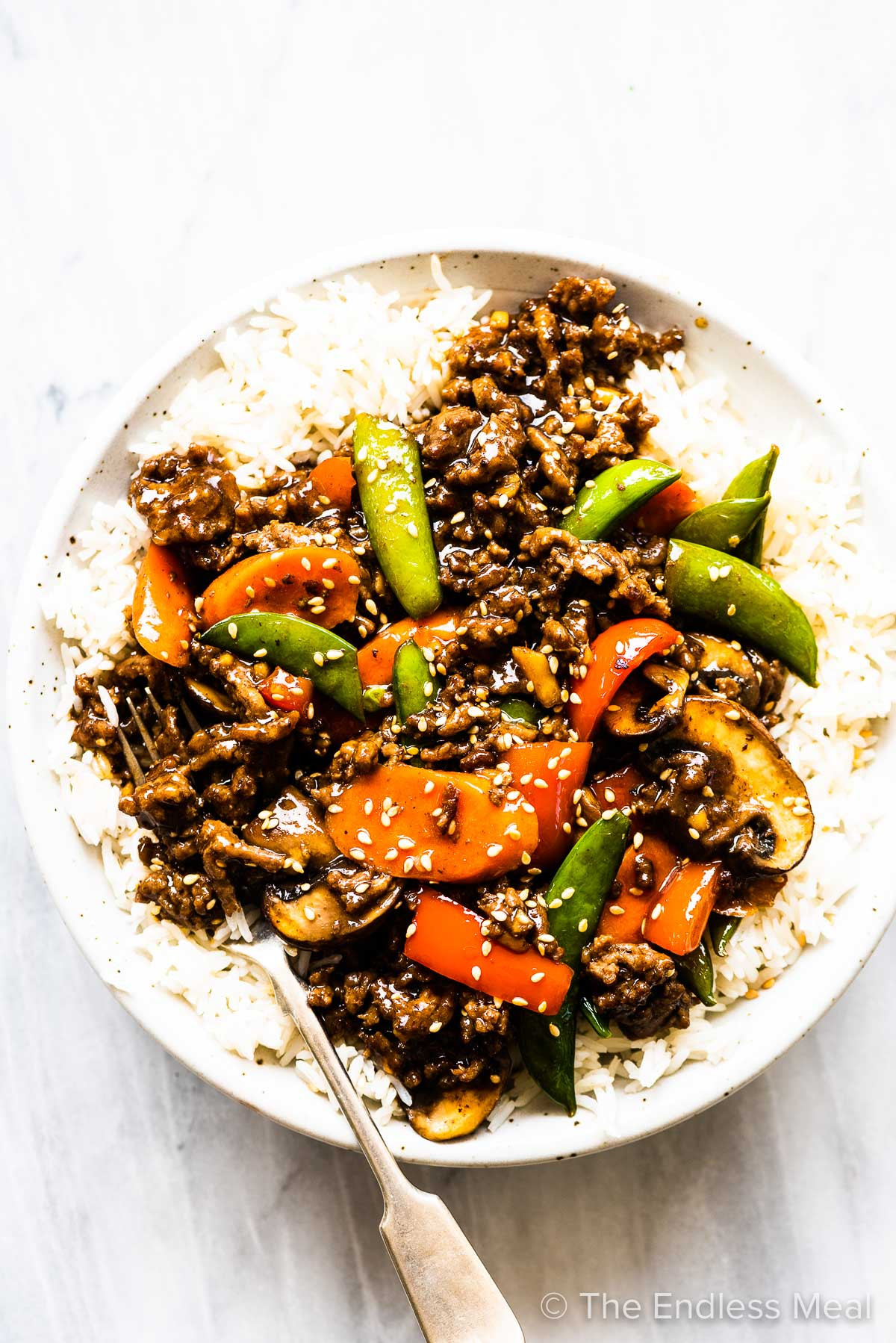 Fried Ground Beef
 Ground Beef Stir Fry with Ginger and Garlic Sauce
